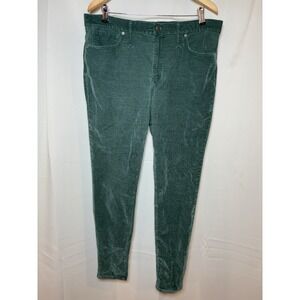 Madewell‎ 10" High-Rise Skinny Corduroy Pants Women's Size 33 Green Stretch